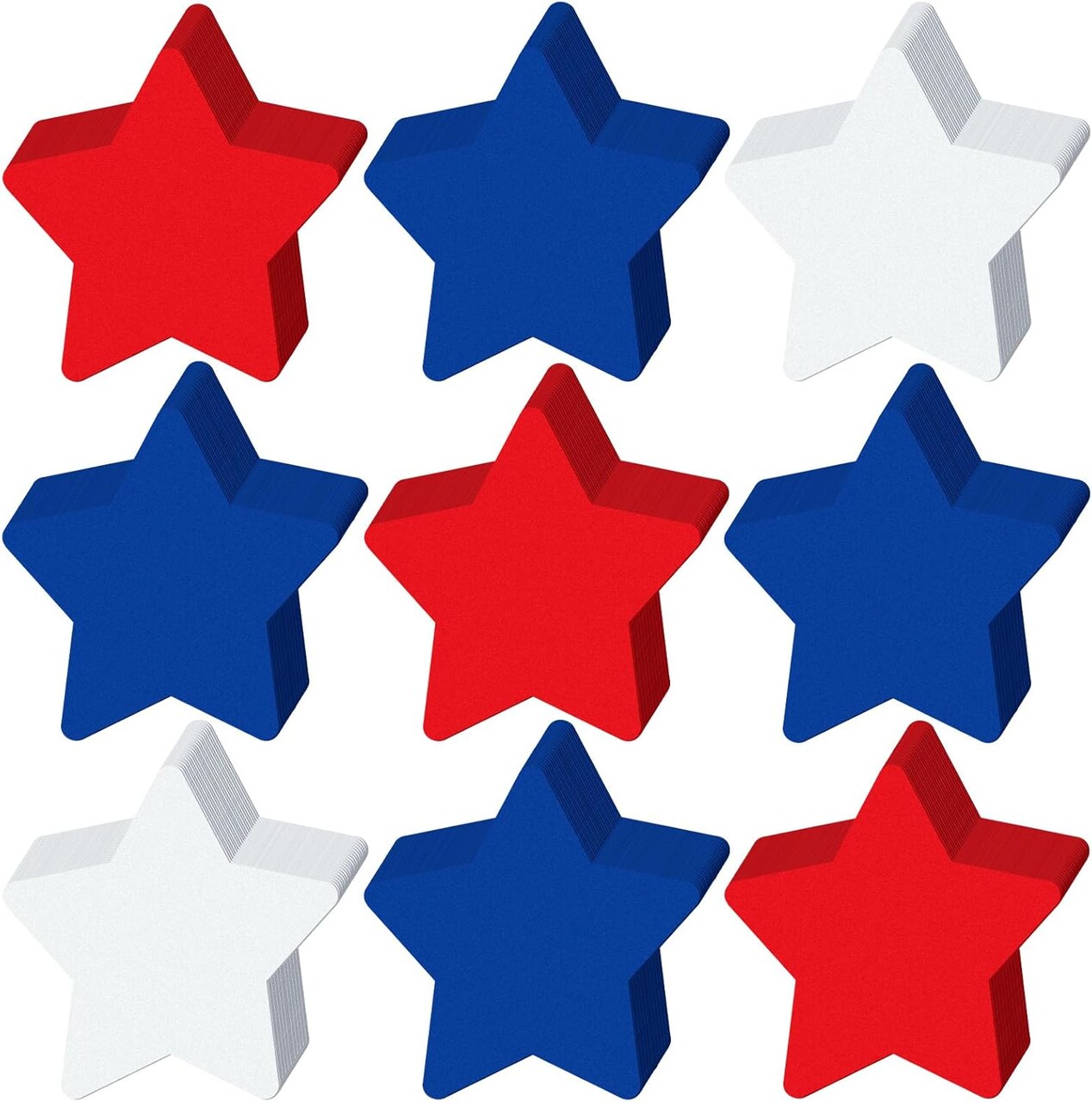 360 Pcs Red, White & Blue Paper Star Cutouts – 3.9 Inch Patriotic Die Cuts for Independence Day, 4th of July, Bulletin Boards, Classroom, Party & DIY Crafts